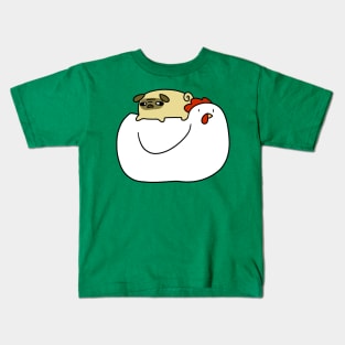 Little Pug and Chicken Kids T-Shirt